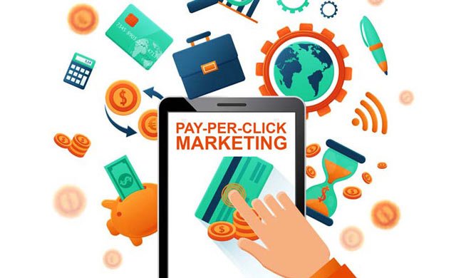 Pay-per-click marketing concept illustration